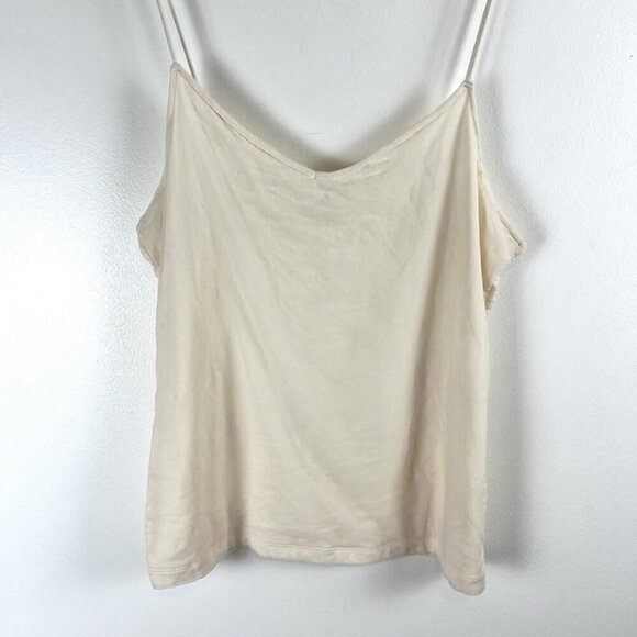 Isaac Mizrahi Target Ivory Tank Top XL Sheer Overlay Camisole y2K Spaghetti - Picture 2 of 8